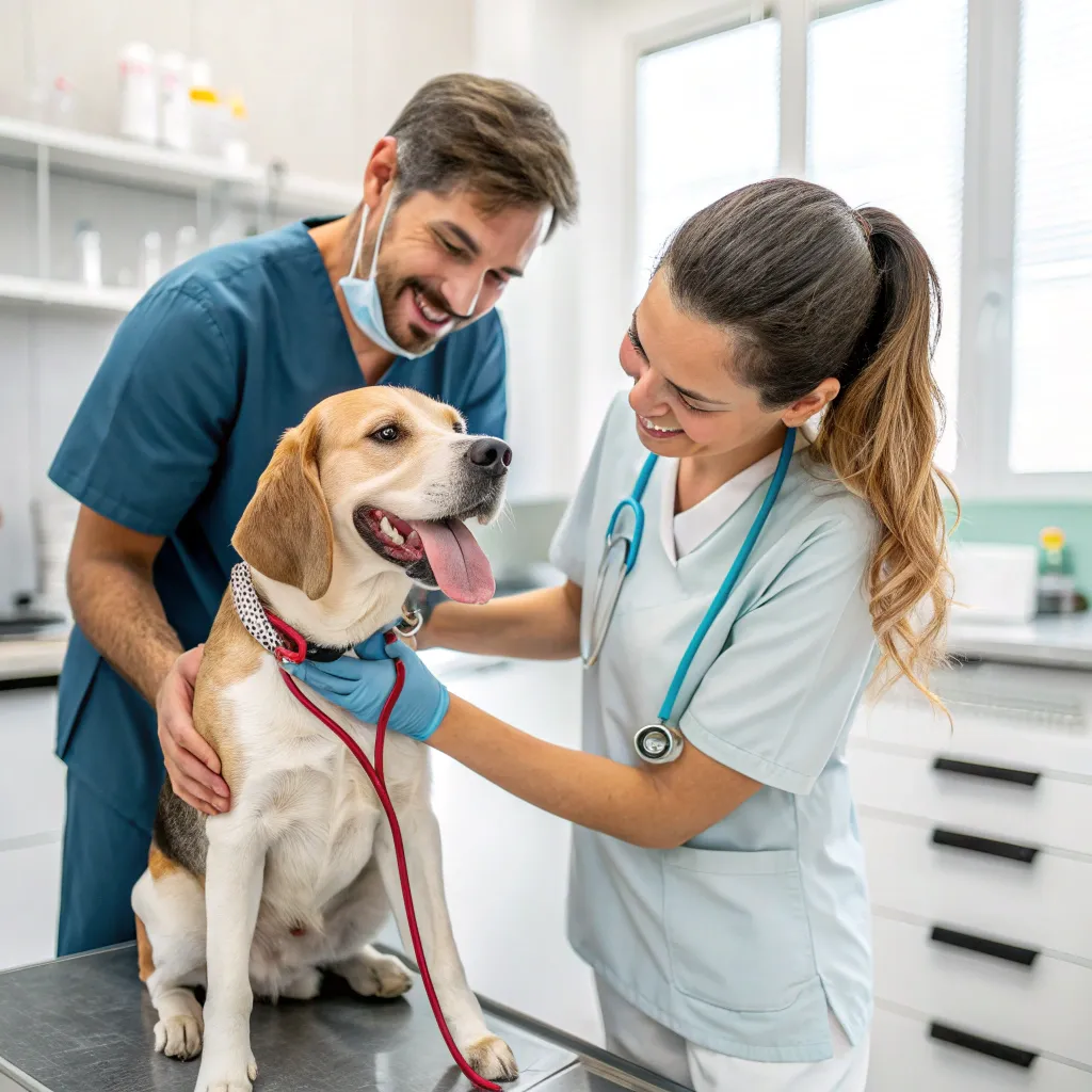 Pet receiving a comprehensive health checkup
