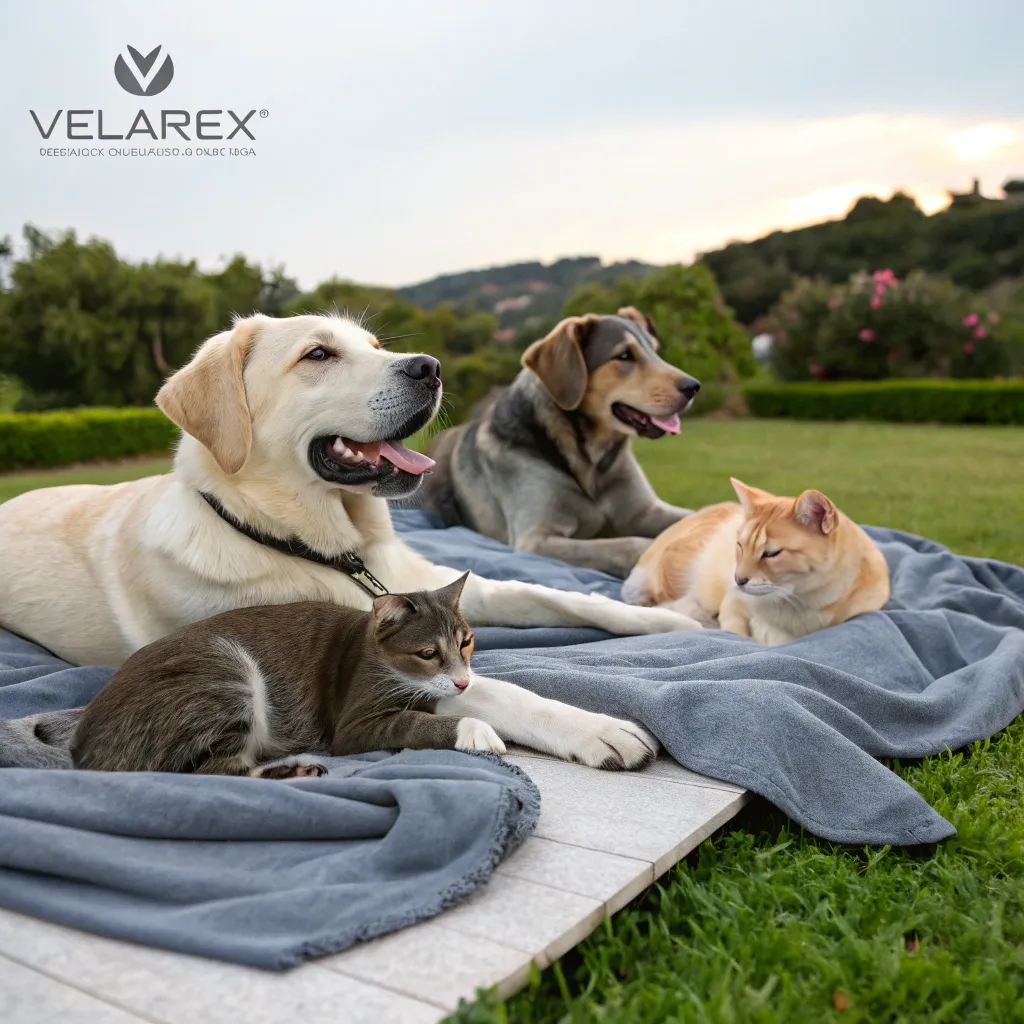 Happy pets relaxing at VELARVEX